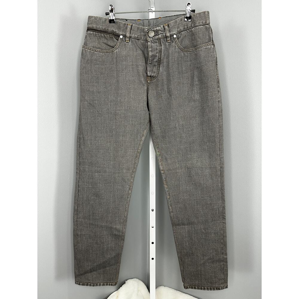 Ermenegildo Zegna Gray Luxury Denim Jeans Size 50 Made in Italy